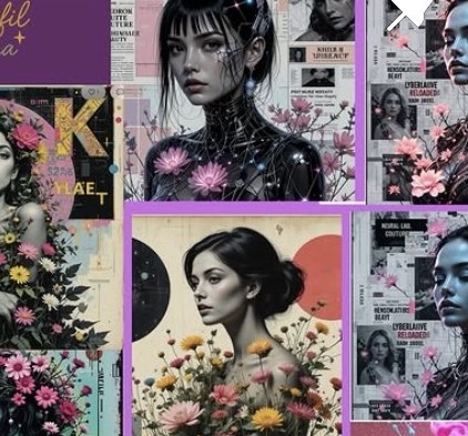 Collage creativo floral